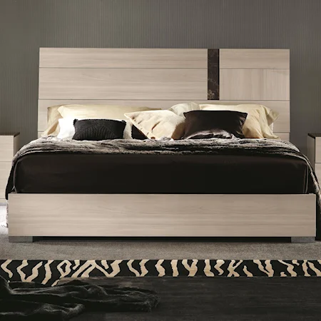 Queen Bed with Marble Accent